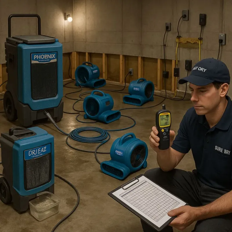 Structural Drying and Dehumidification process in McCleary, WA
